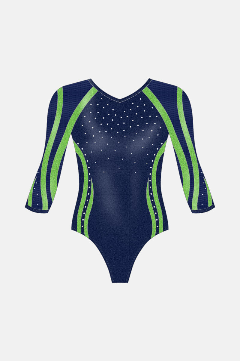 Girls Comp 3/4 Sleeve Leotard