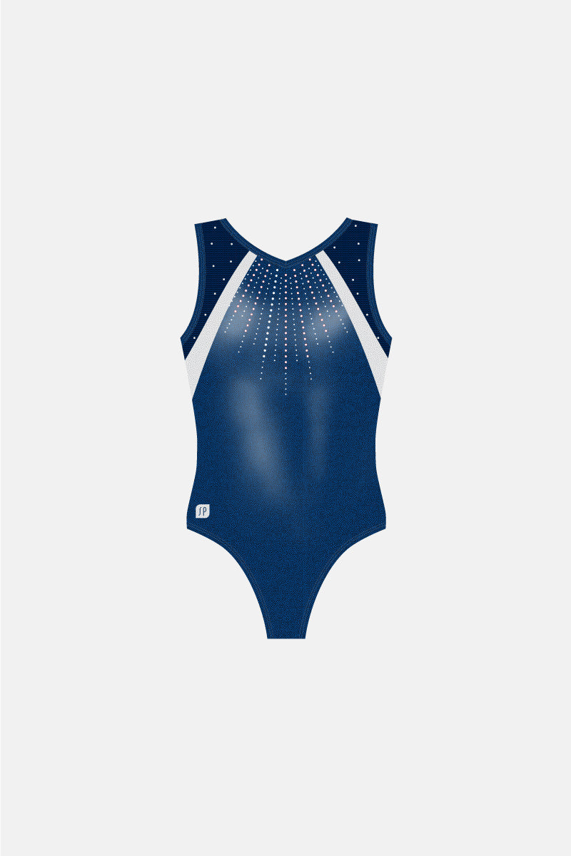 Girls Sleeveless Leotard with Crystals