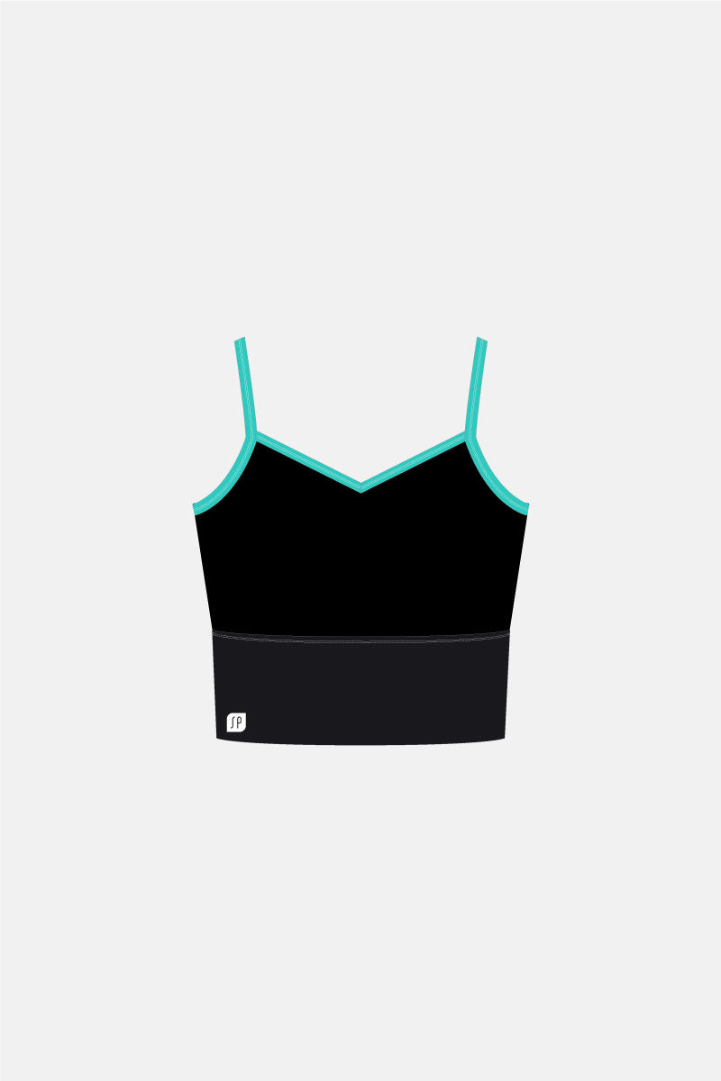 Long Line Cropped Singlet - Bra Cups