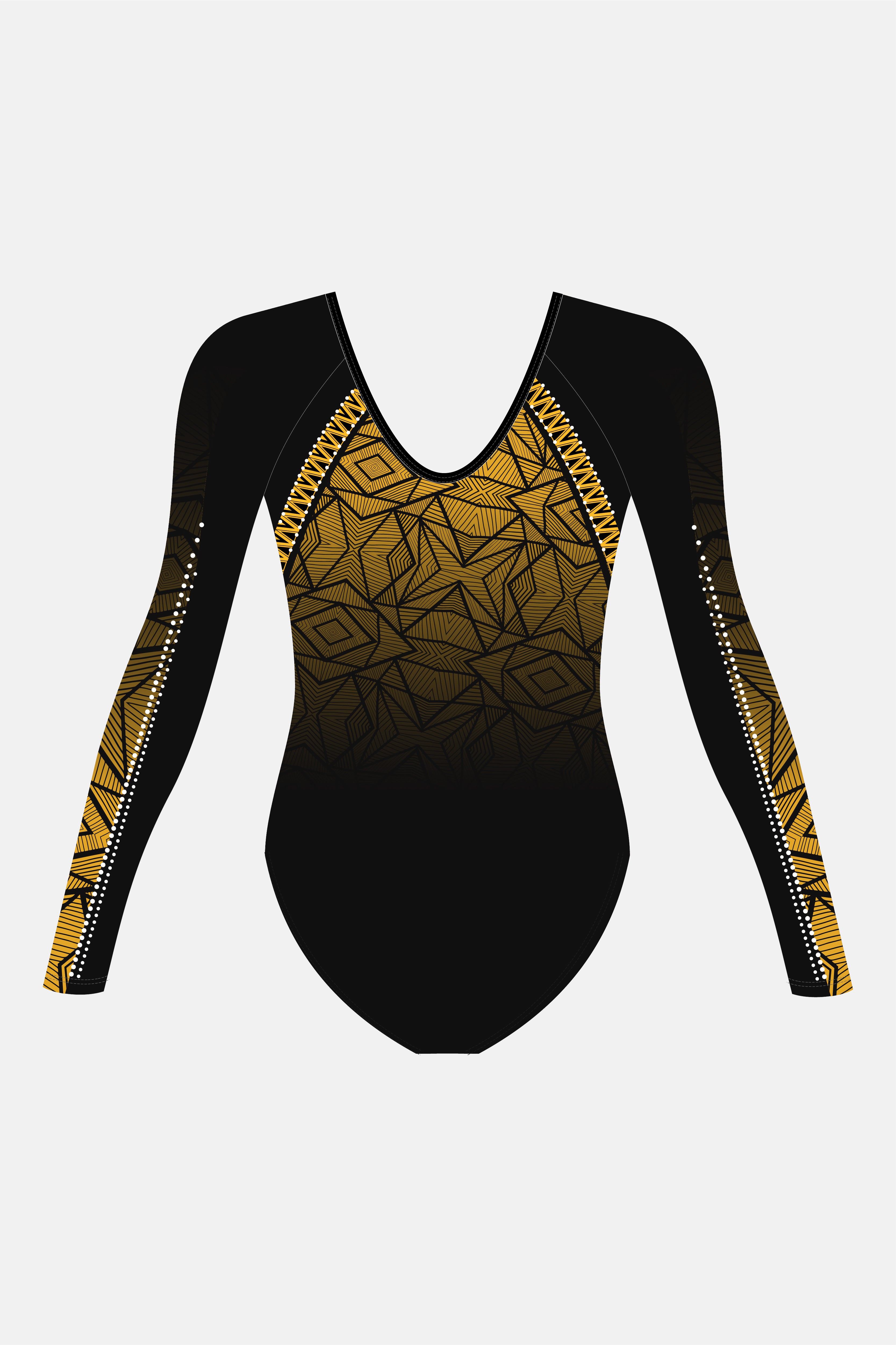 Girls Geo Long Sleeve Leotard
