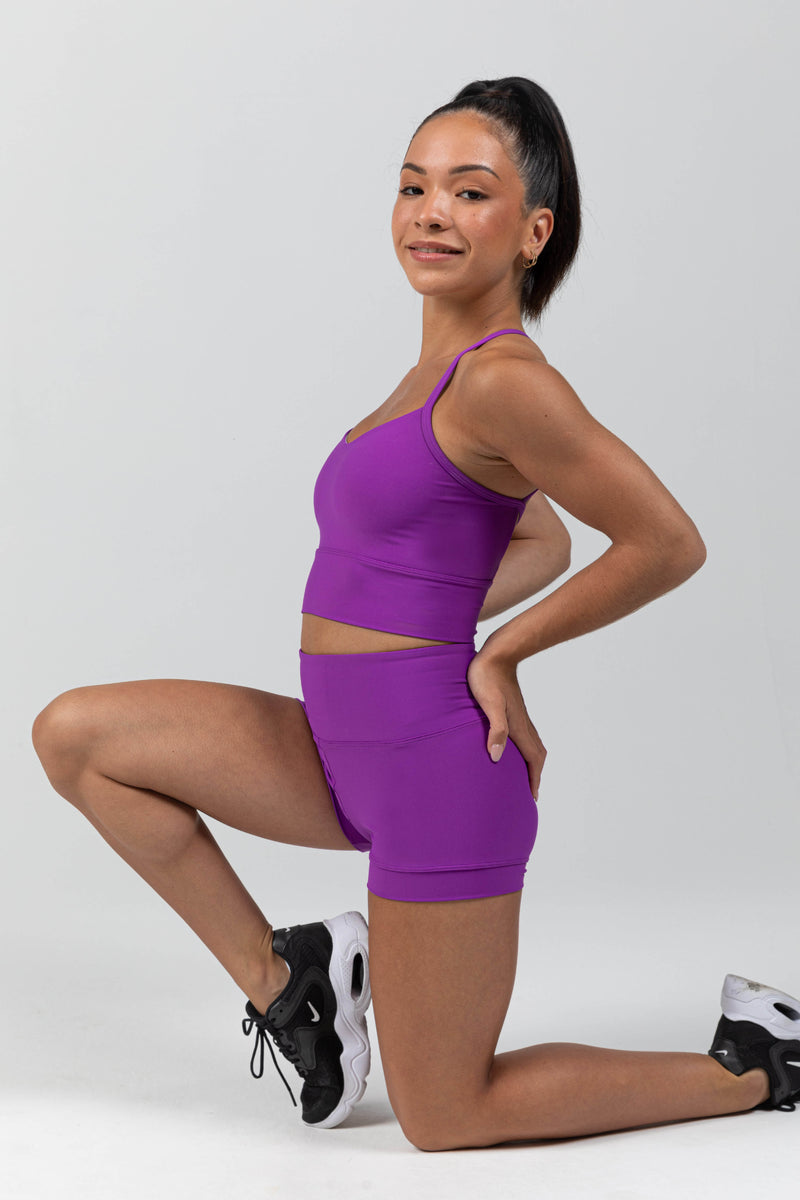 Mulberry Long-Line Cropped Singlet