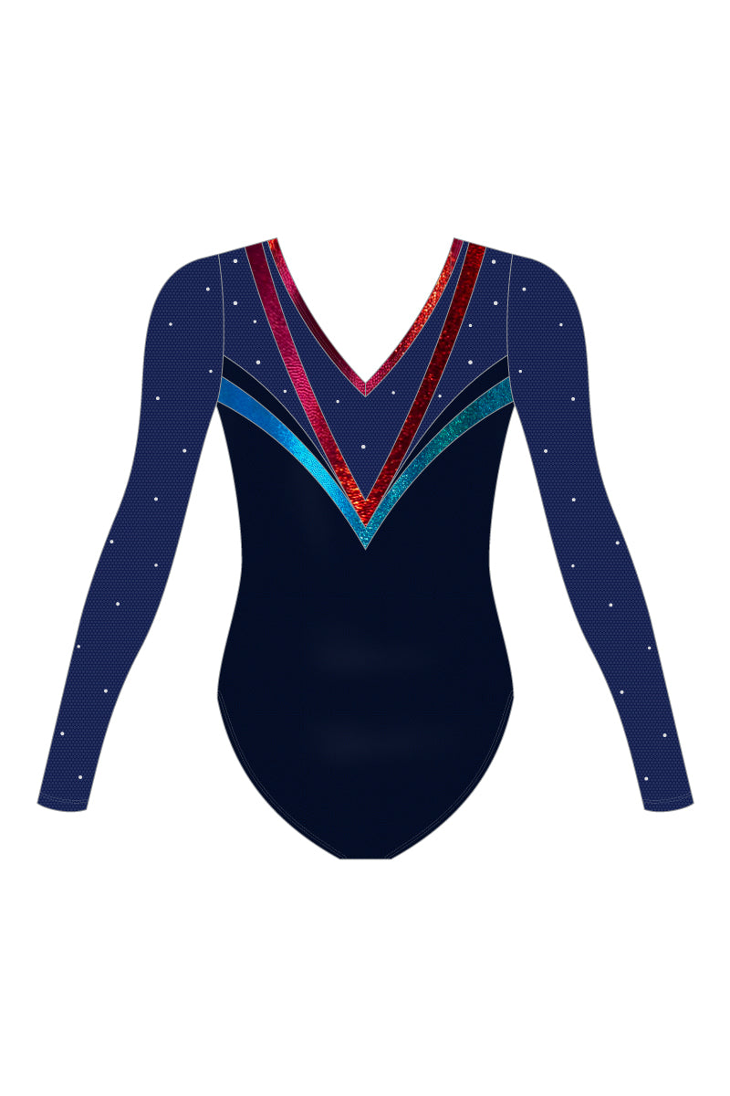Girls Zara Long Sleeve Comp Leotard