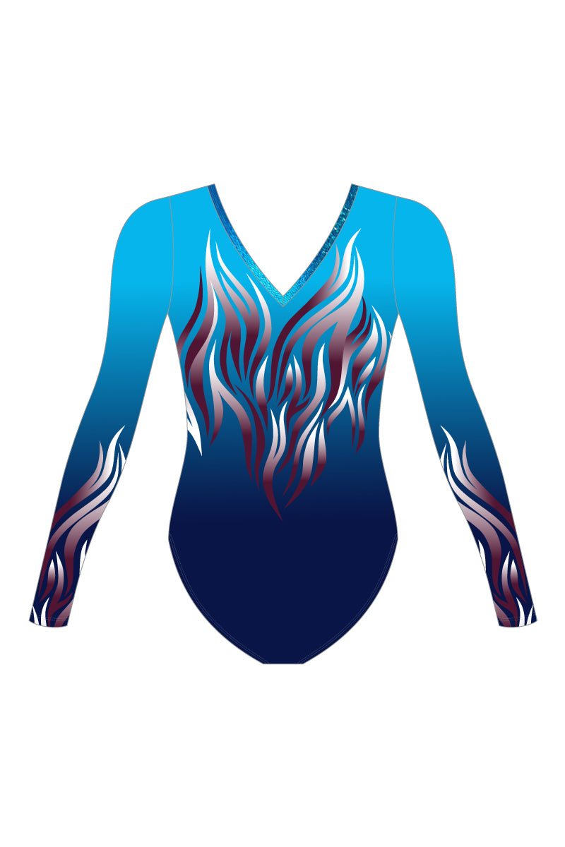 Girls Zemira Long Sleeve Comp Leotard