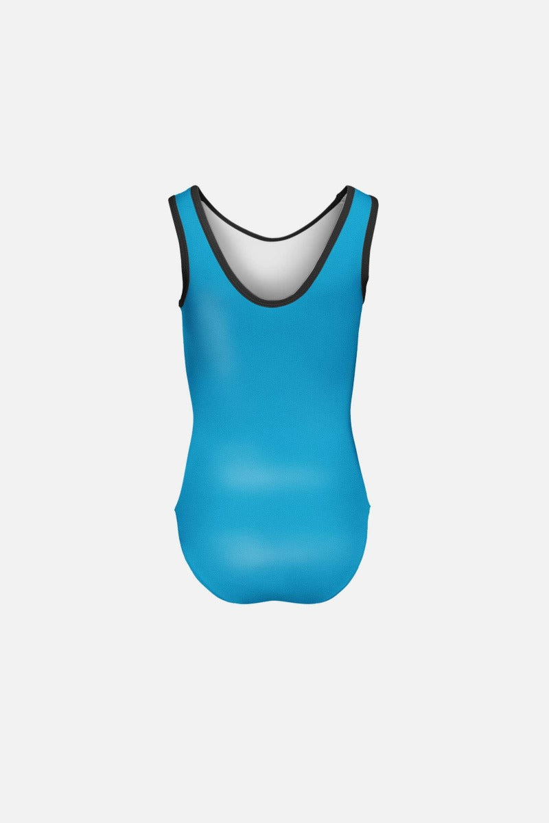 Girls Junior Aqua & Black Trim Myst Leotard