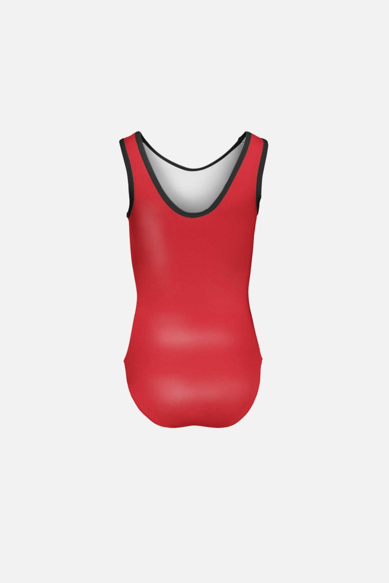 Girls Junior Red & Black Trim Myst Leotard