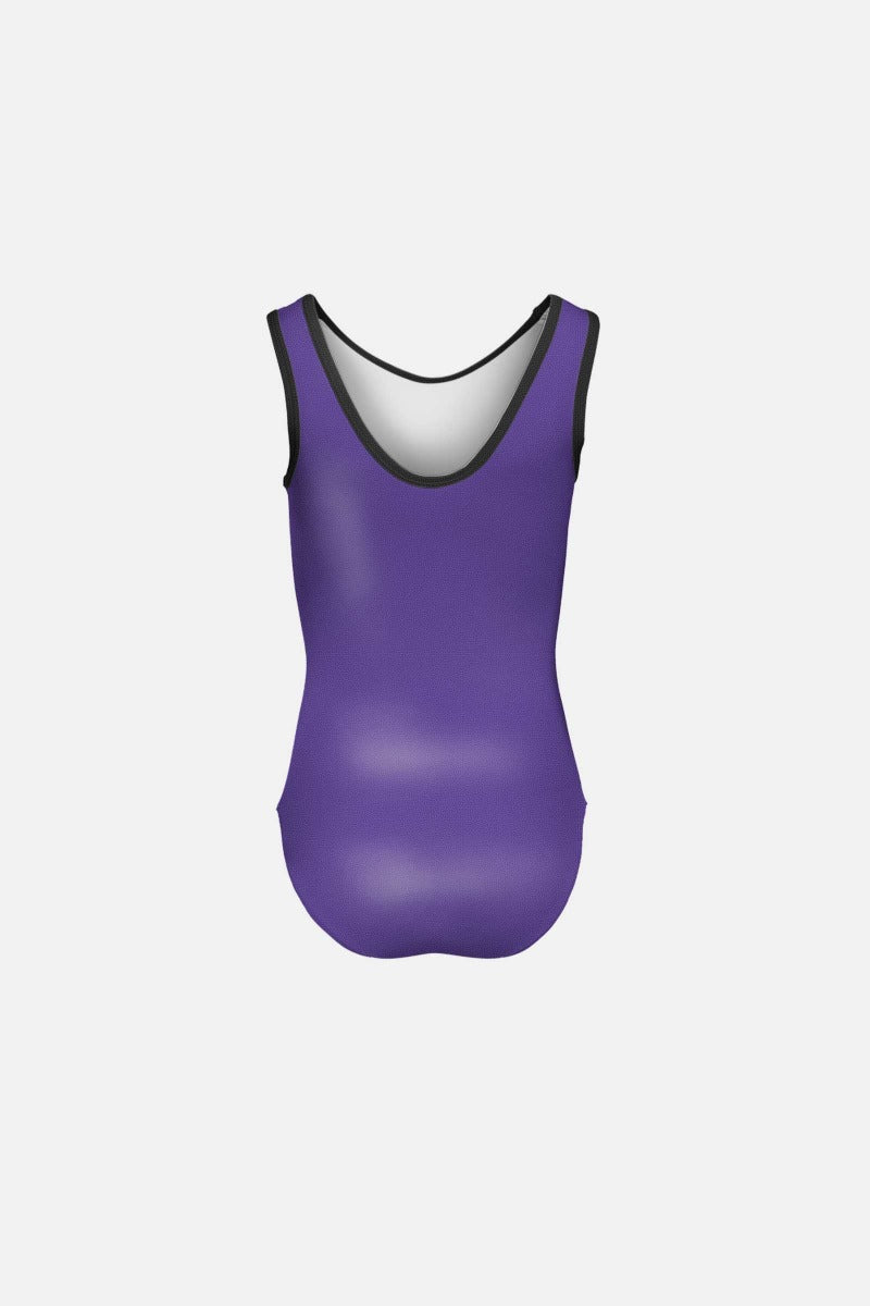 Girls Junior Purple & Black Trim Myst Leotard