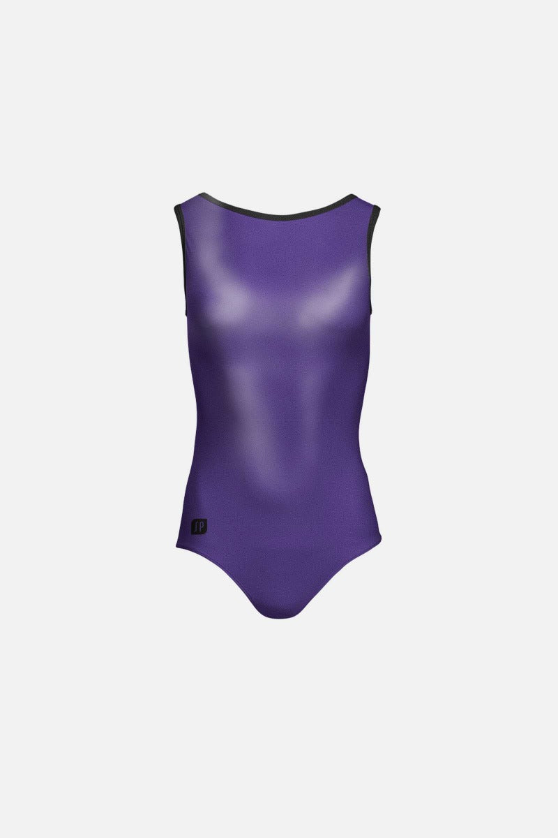 Girls Junior Purple & Black Trim Myst Leotard